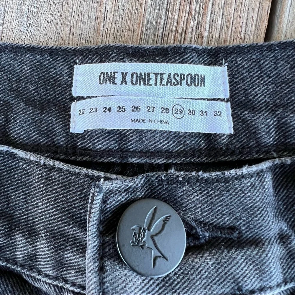 One Teaspoon Bonitas Distressed Denim Cut-Off Shorts Size 29 Frayed Button Fly